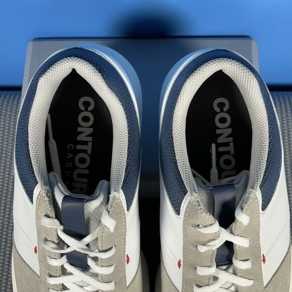FootJoy Contour Casual Spikeless Golf Shoes (NEW Men's 10 white navy 54374) - Picture 2 of 6